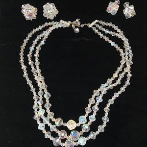 Vintage necklace & 2 matching sets of earrings